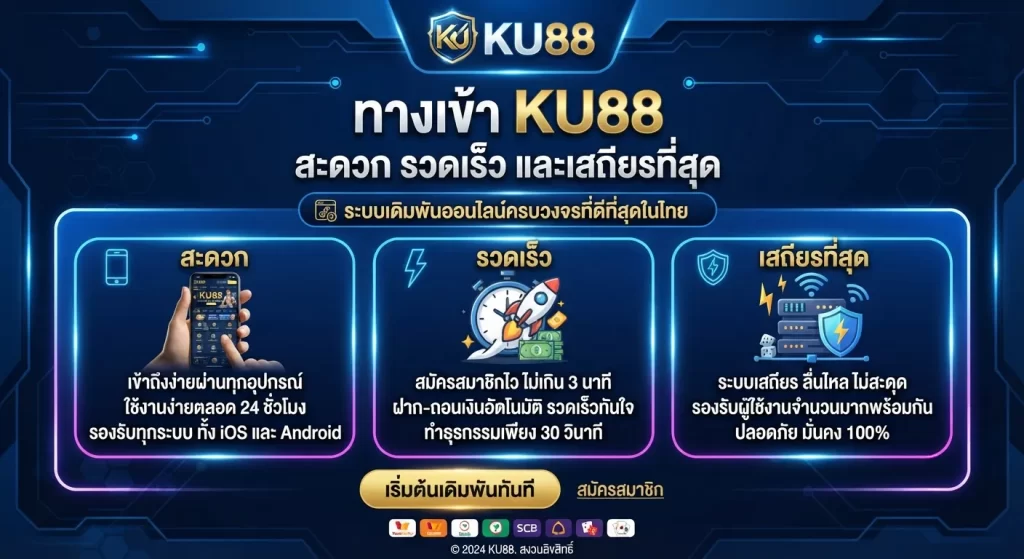 ทางเข้า ku88 สะดวก รวดเร็ว และเสถียรที่สุด